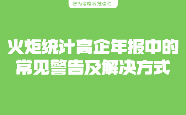 火炬統計高企年報中的常見(jiàn)警告及解決方式