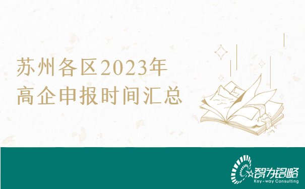 蘇州各區2023年高新技術(shù)企業(yè)申報時(shí)間匯總